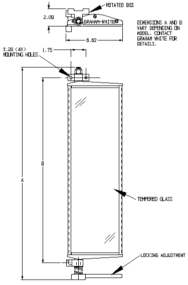 651 Series Full-length Mirrors technical drawing