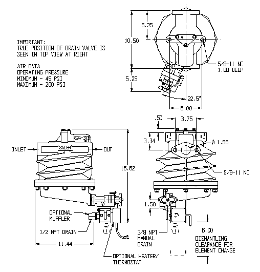 824-370 Series technical drawing