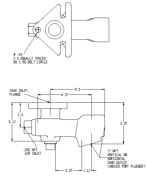 209 Series Flange Sand Traps technical drawing