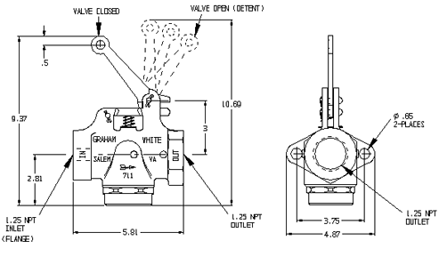711 Series Conductor Valve technical drawing
